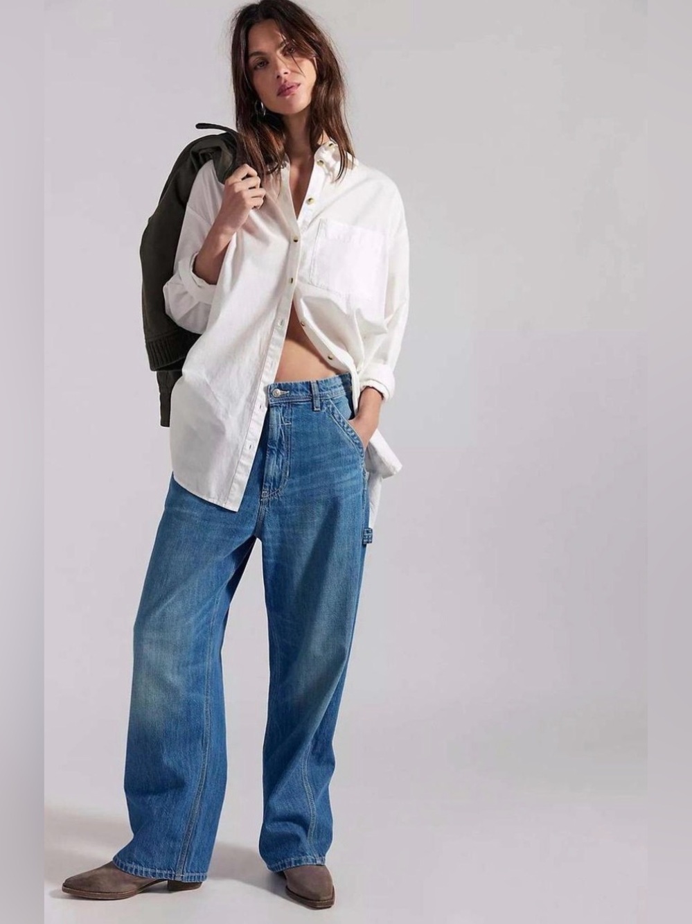 We The Free Easton Boyfriend Jeans in Blue Lake